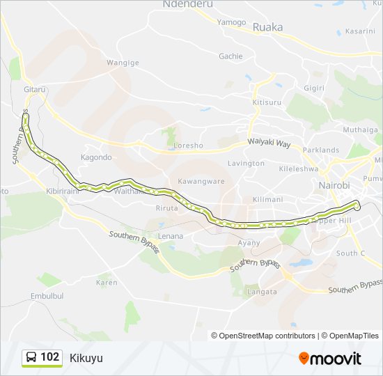 102 bus Line Map