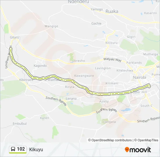 102 Bus Line Map