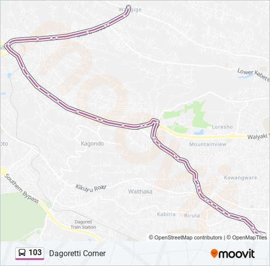 103 Bus Line Map