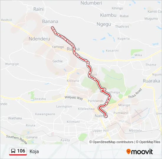 106 Bus Line Map