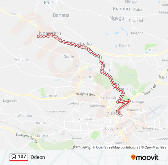 107 Bus Line Map