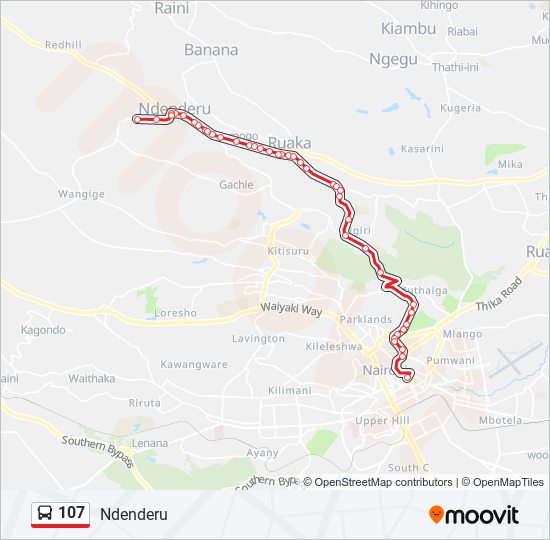 107 bus Line Map