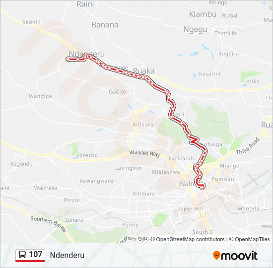 107 Bus Line Map