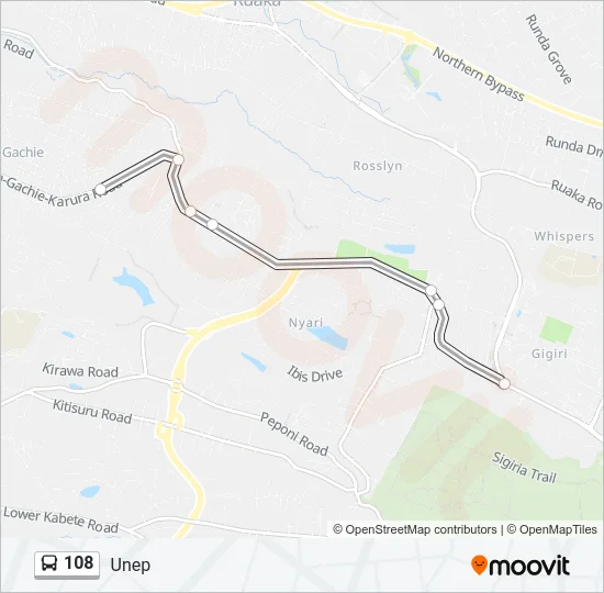 108 Bus Line Map