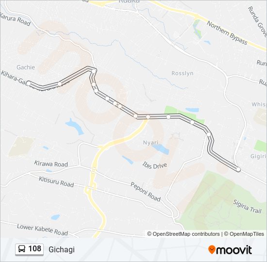 108 bus Line Map