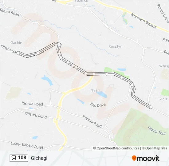 108 Bus Line Map