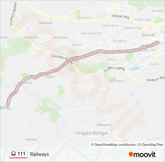 111 Bus Line Map