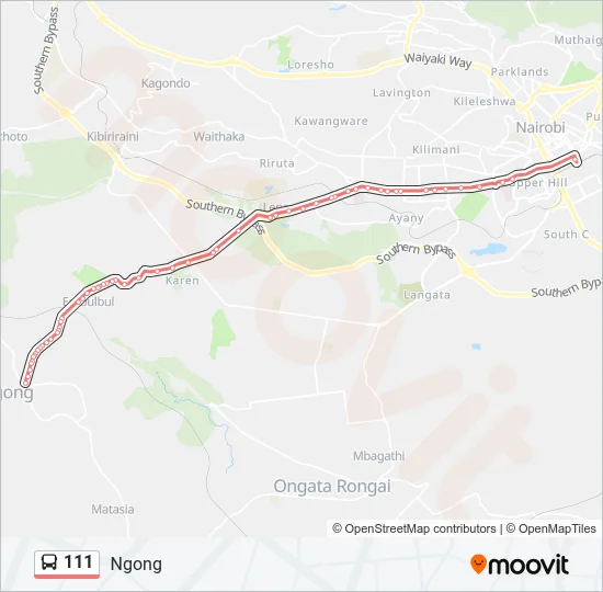 111 Bus Line Map