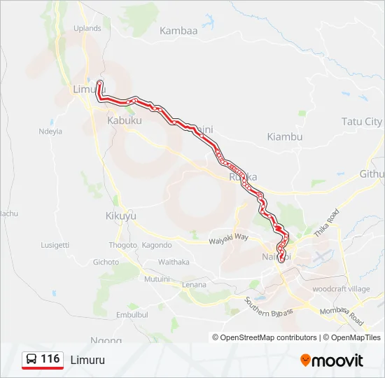 116 Bus Line Map