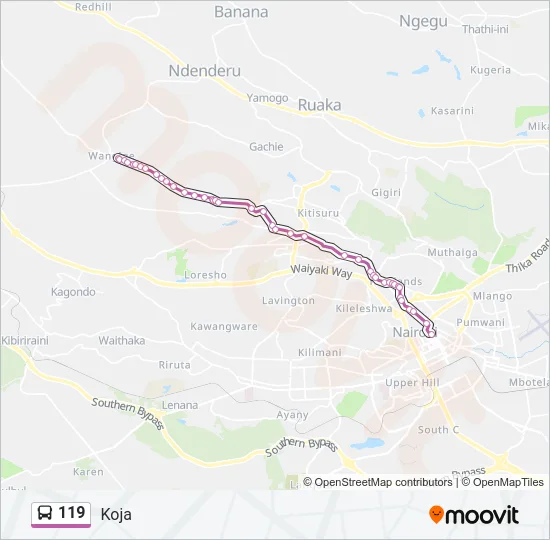 119 Bus Line Map