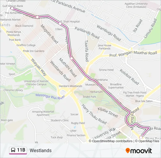 11B Bus Line Map