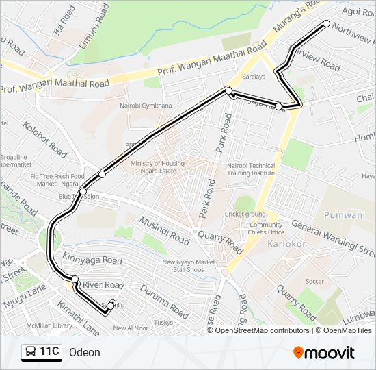 11C bus Line Map