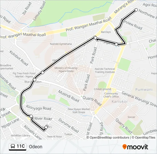 11C Bus Line Map