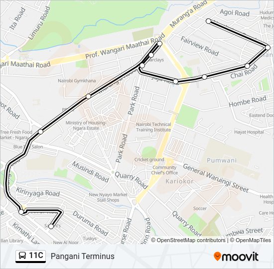 11C Bus Line Map