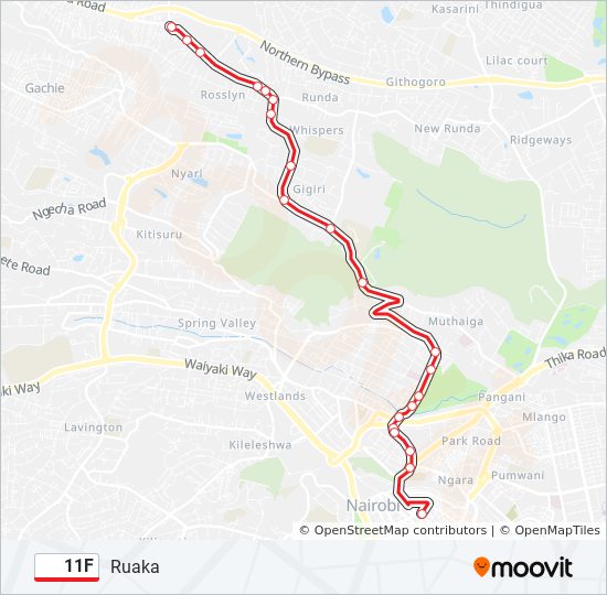 11F bus Line Map