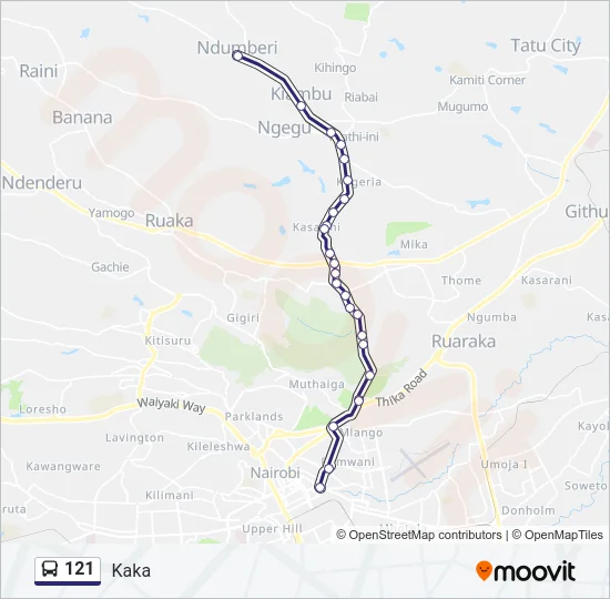 121 Bus Line Map