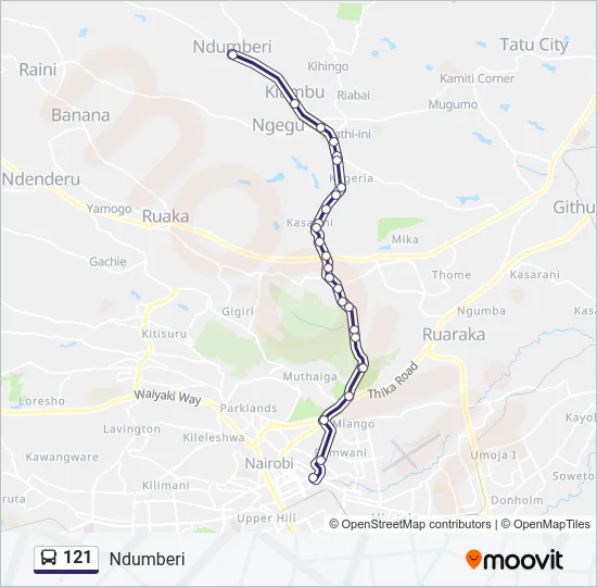 121 Bus Line Map