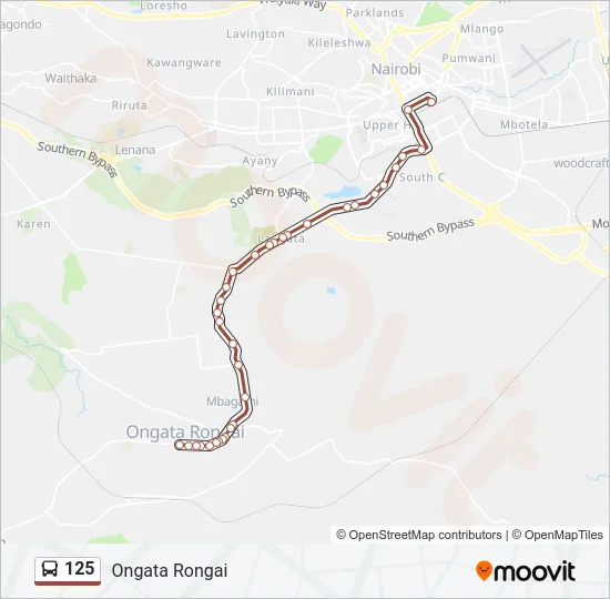 125 Bus Line Map