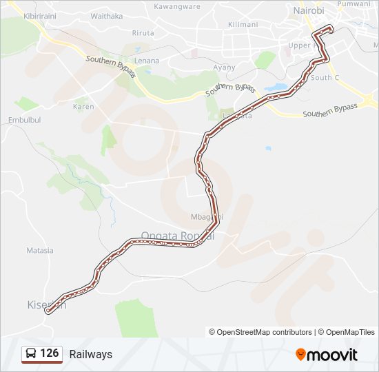 126 Bus Line Map