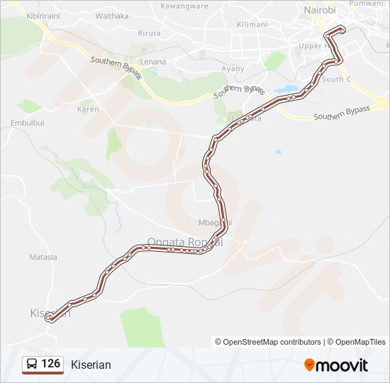 126 bus Line Map