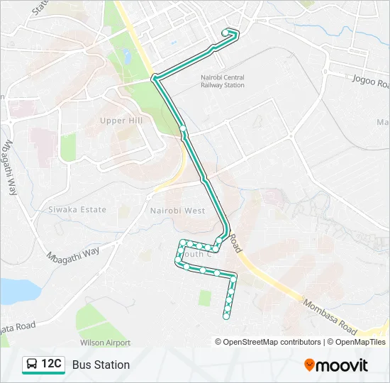 12C Bus Line Map