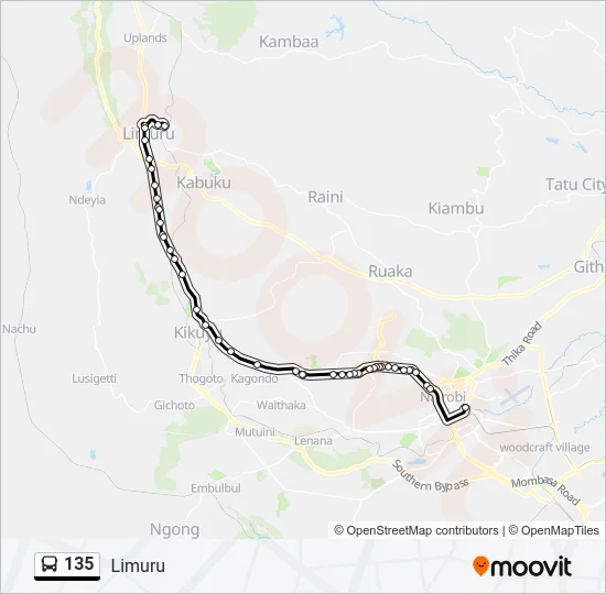 135 Bus Line Map