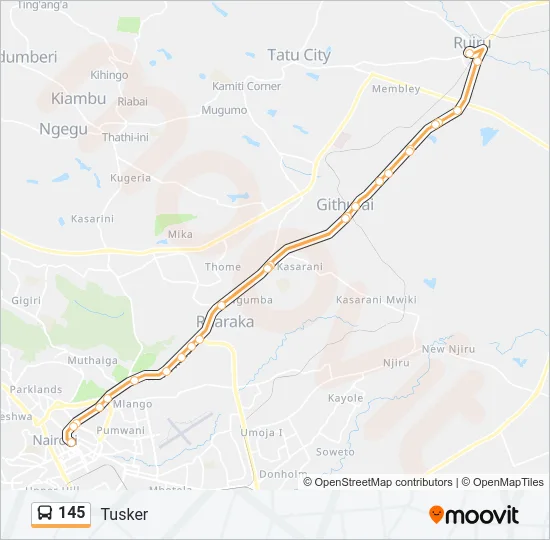 145 Bus Line Map