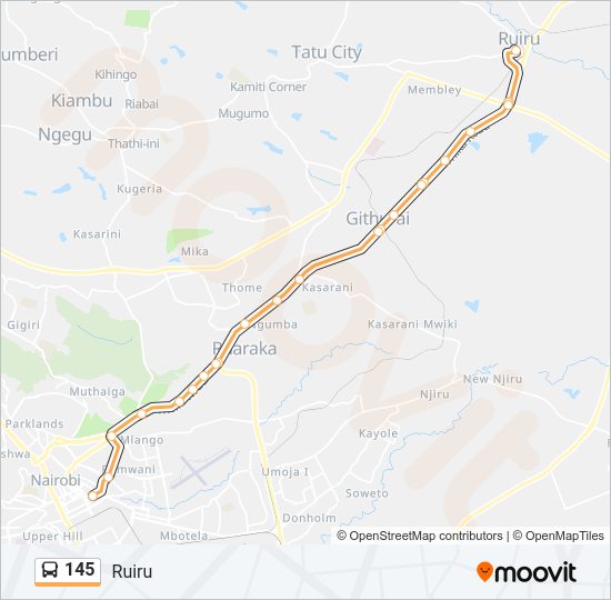 145 Bus Line Map