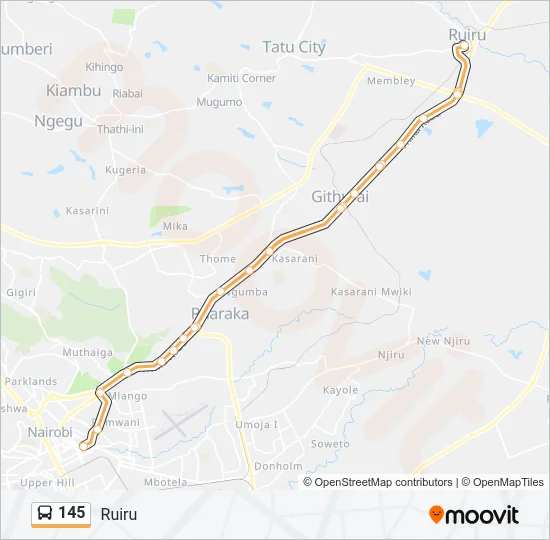 145 Bus Line Map