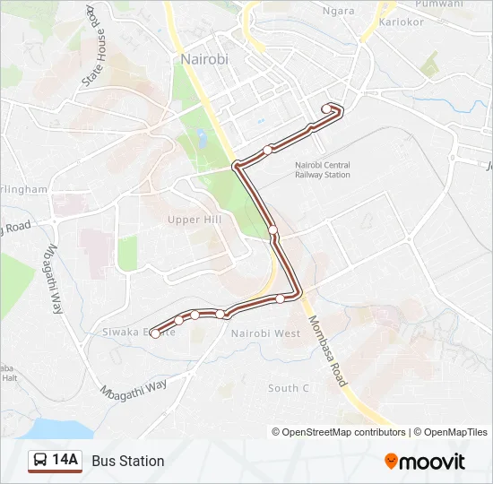 14A Bus Line Map