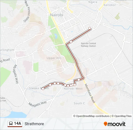 14A Bus Line Map