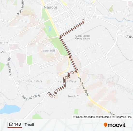 14B Bus Line Map