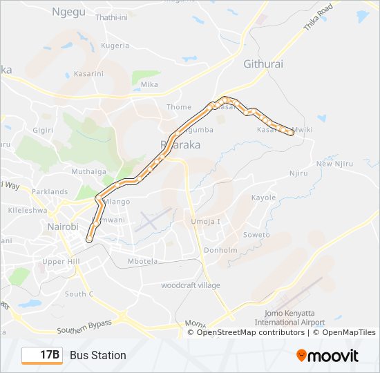 17B bus Line Map