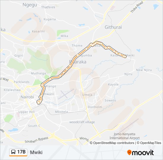 17B Bus Line Map