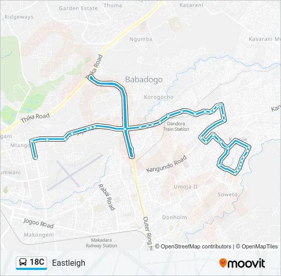 18C Bus Line Map