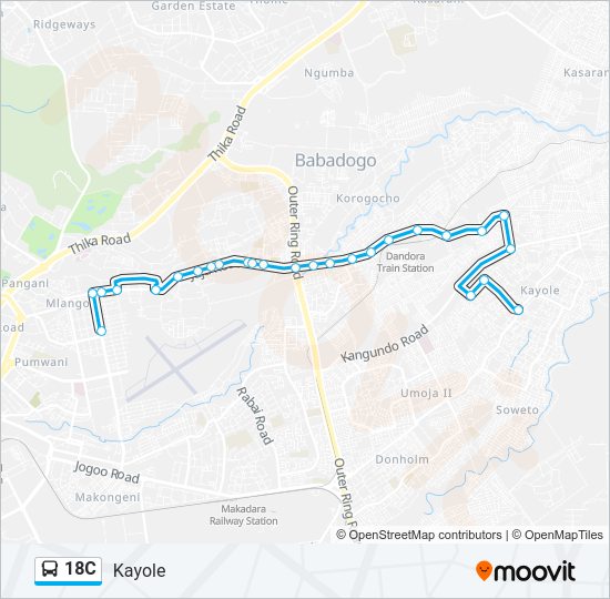 18C Bus Line Map