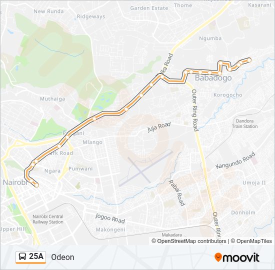 25A Bus Line Map