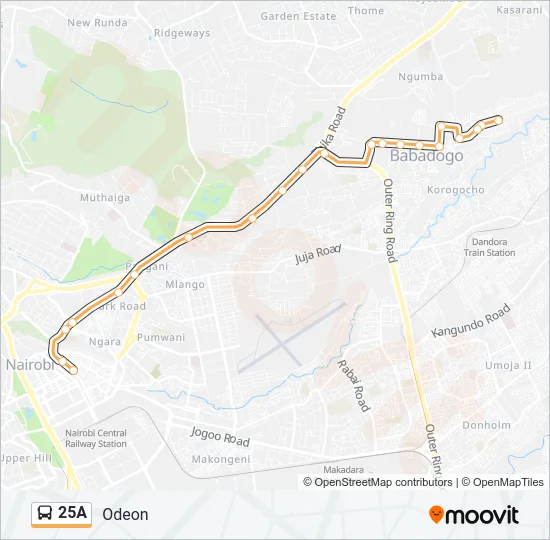 25A Bus Line Map