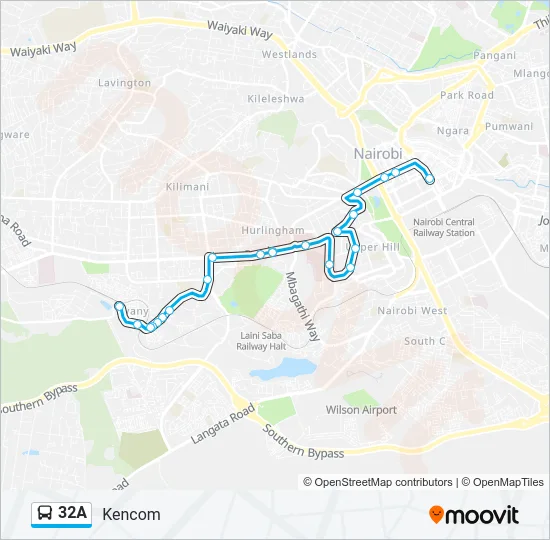 32A Bus Line Map