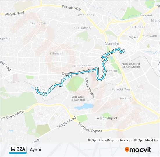32A Bus Line Map