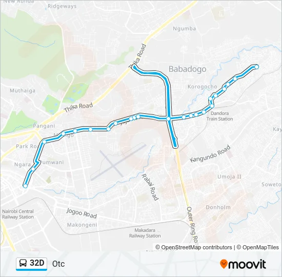 32D Bus Line Map