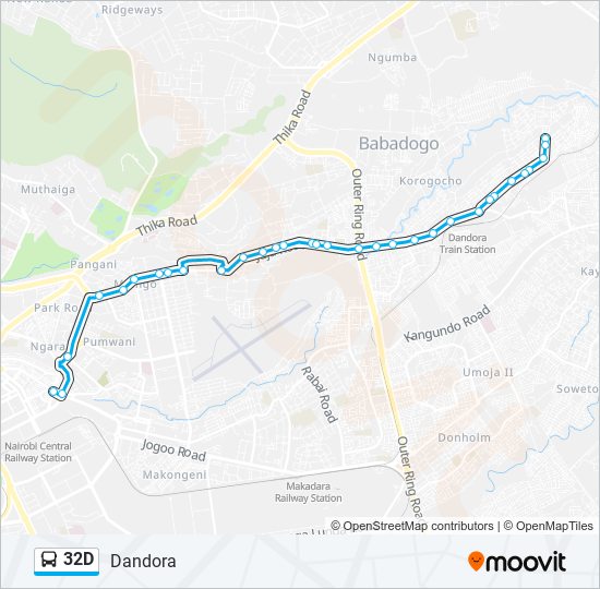 32D Bus Line Map