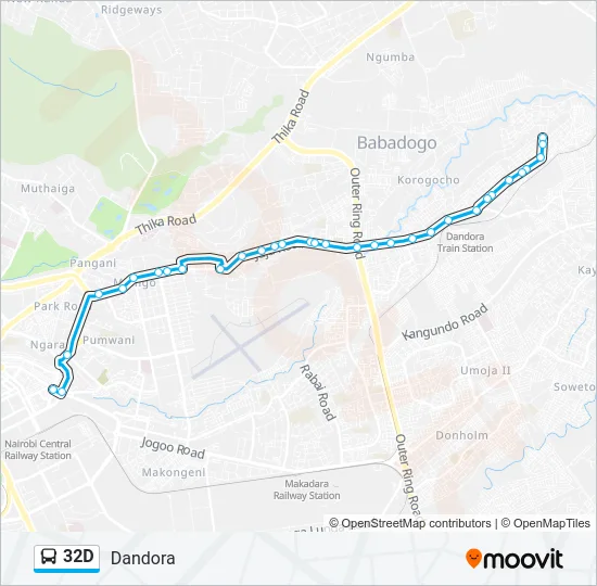 32D Bus Line Map
