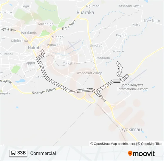 33B Bus Line Map