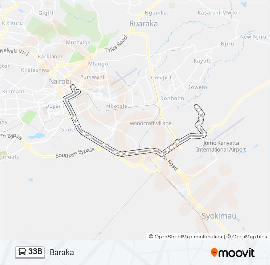 33B Bus Line Map