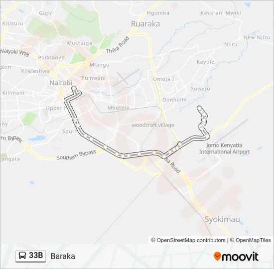 33B Bus Line Map