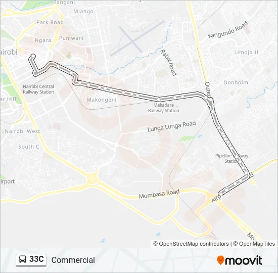 33C Bus Line Map