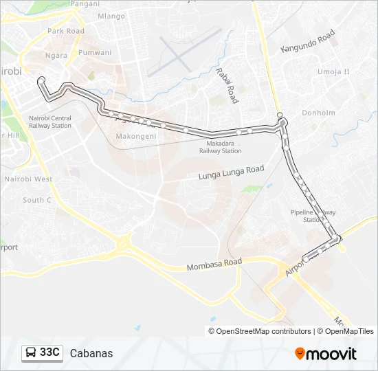 33C Bus Line Map
