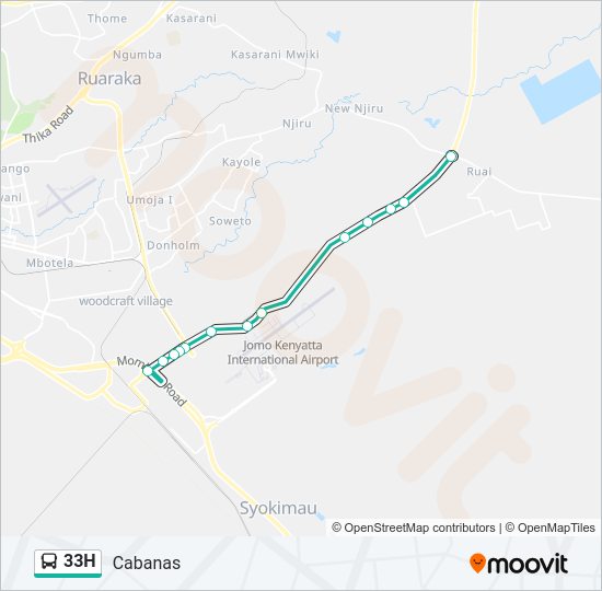 33H Bus Line Map