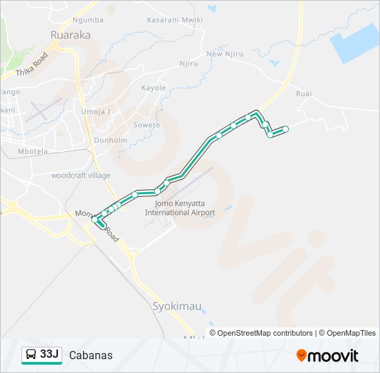 33J bus Line Map